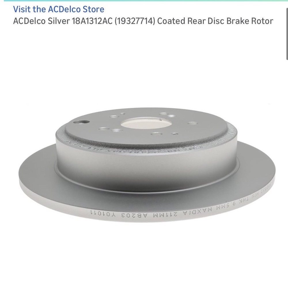 ACDelco 19327714 Silver Coated Rear Disc Brake Rotor 13.3 lbs 13.1 in Height